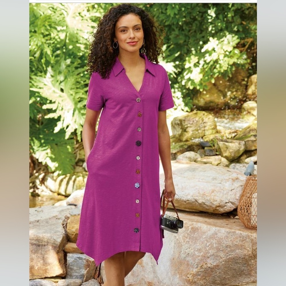 SOFT SURROUNDINGS NWT $99 Danielle Button Dress i… - image 1